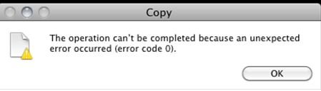 Error Code 0 (Zero)